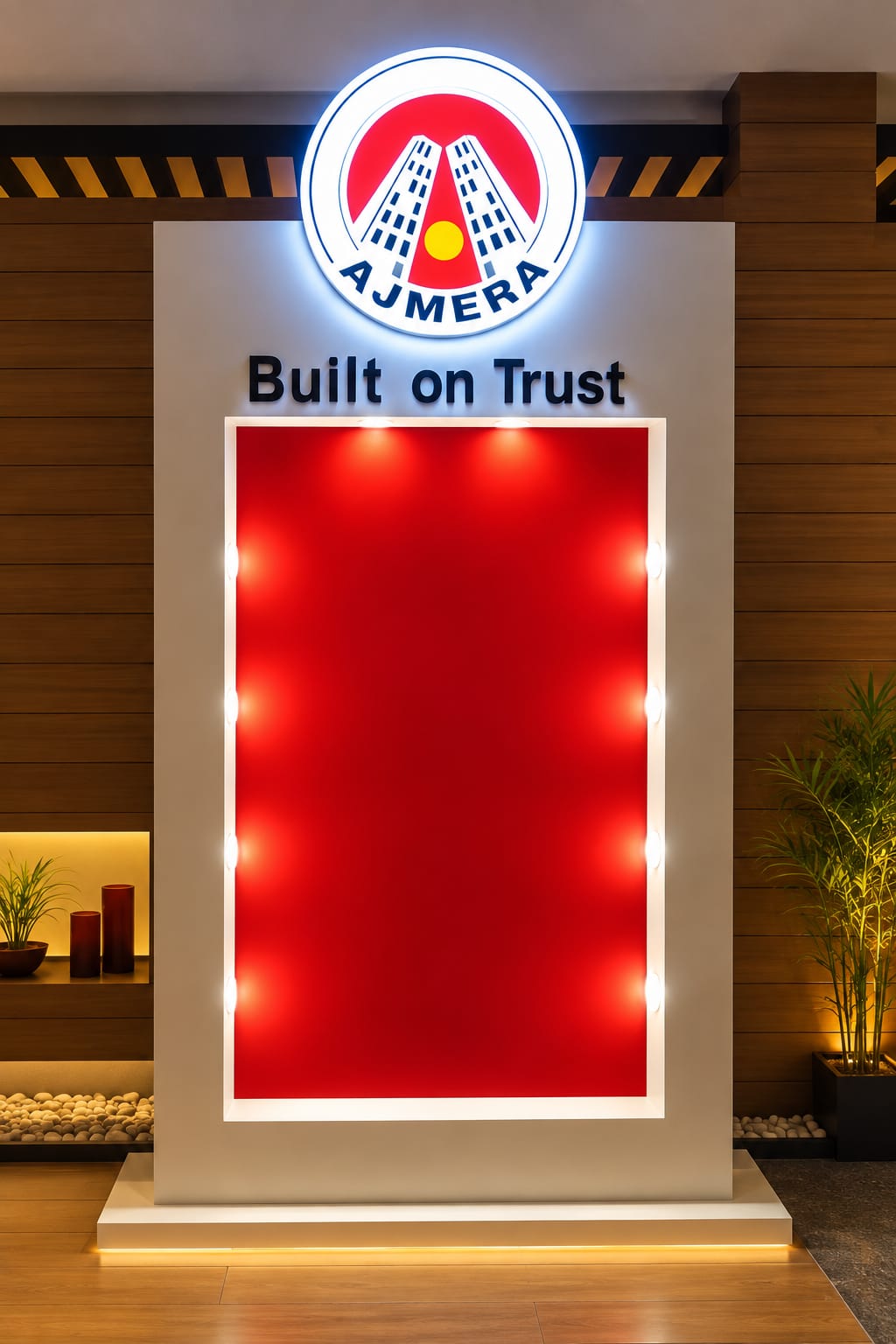 Compact branded display unit with backlit logo