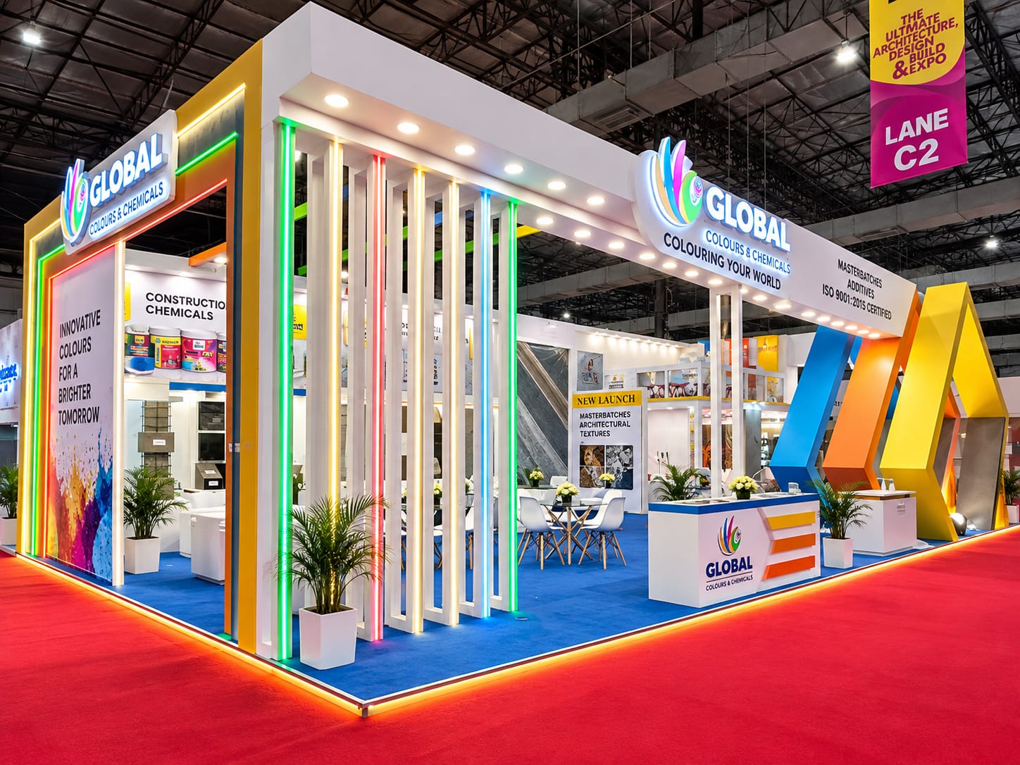 Global Colours & Chemicals exhibition stall by Colour Bar Media Solutions