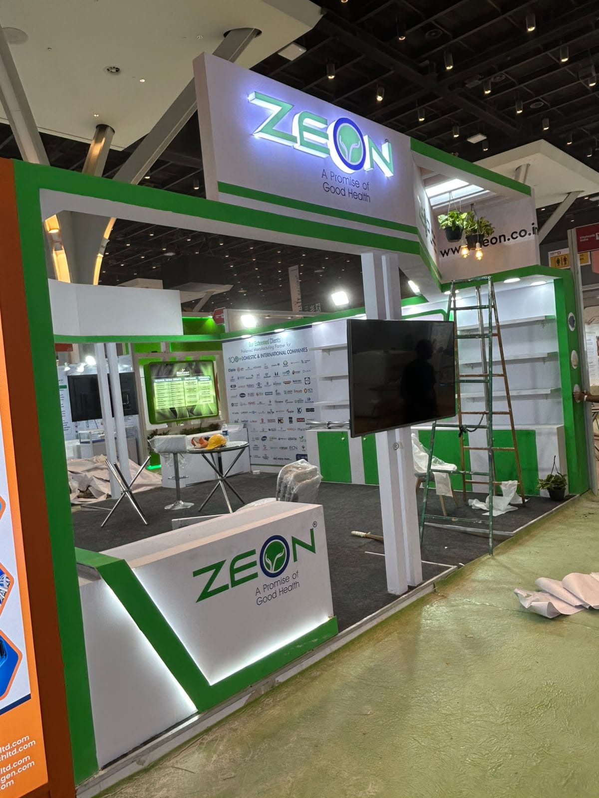 Exhibition stall installation in progress